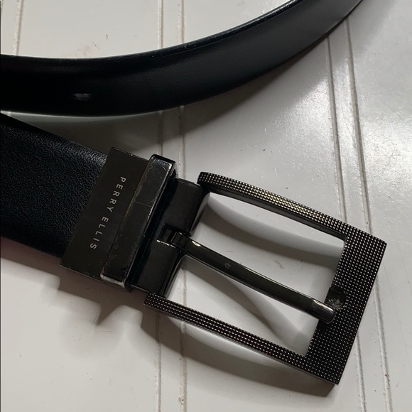 Perry Ellis Black Brown Reversible Belt 41” long - Picture 1 of 6